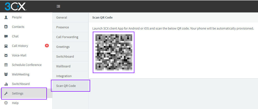 Как настроить 3cx phone без qr кода