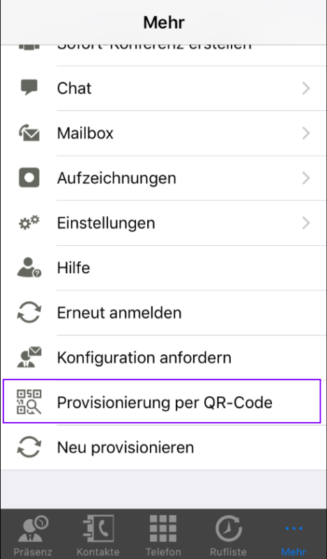 3CX Softphone per QR Code konfigurieren